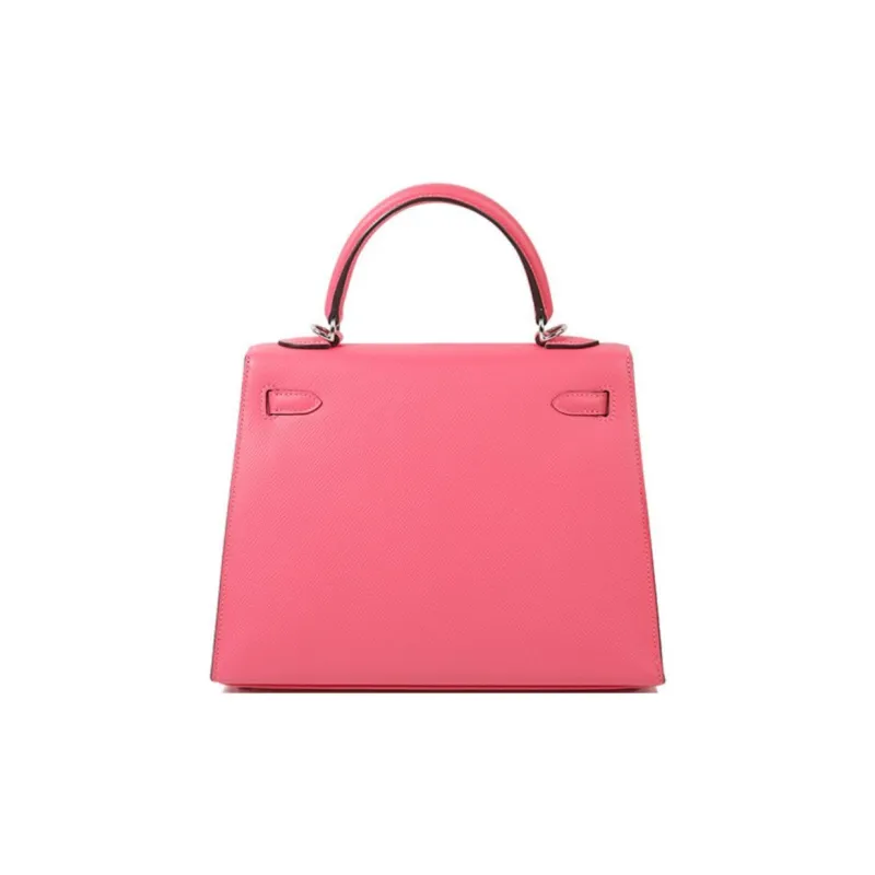 HERMES Kelly Epsom Leather Kelly Bag One Shoulder Handbags Women's 8W Rose Azalea New Lip Balm Powder-4