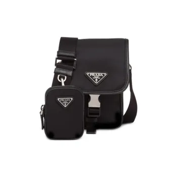 PRADA Recycled Nylon And Saffiano Leather Shoulder Bag Crossbody Bag Men's Black