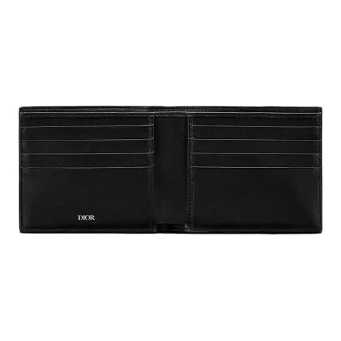 DIOR Leather Wallets Card Holders Men's Black-2