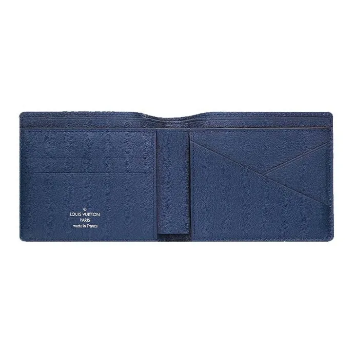 LOUIS VUITTON Multiple Crocodile Leather Wallet Men's Navy Blue-1