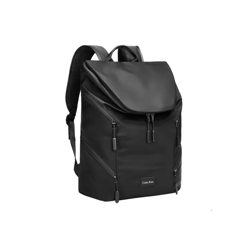 COLINS KEIRS Nylon Fabric Laptop Backpack Large Size Unisex Black-2