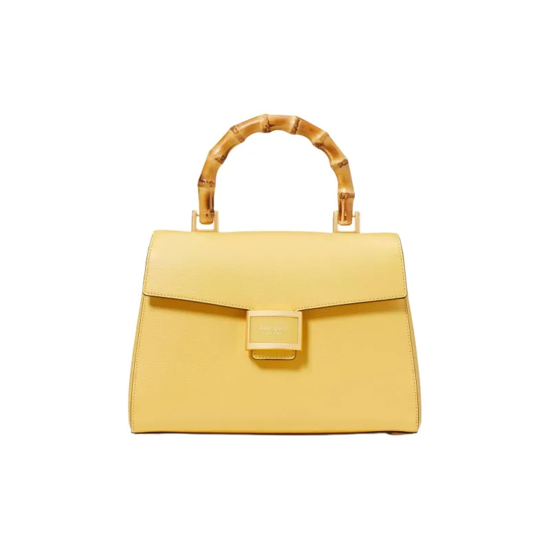 Kate Spade Katy Leather Shoulder Bag Crossbody Bag Handbag Medium Size Women's Yellow-0