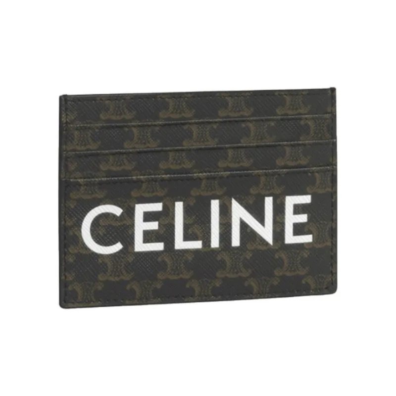 CELINE Canvas Coin Purses Card Holders Men's Black-1