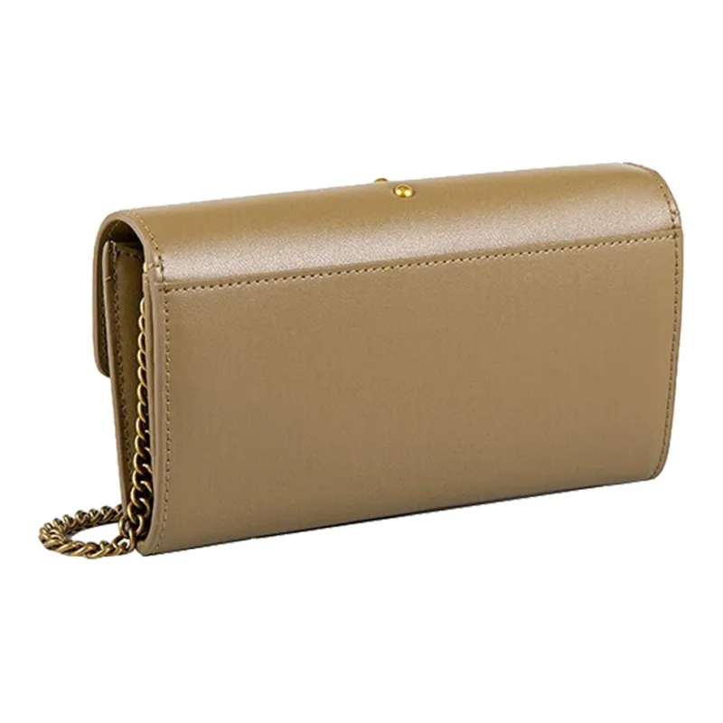 PINKO Cow Leather Money Clip Card Wallet Bird Bag Shoulder Bag Crossbody Bag Women's Olive-3