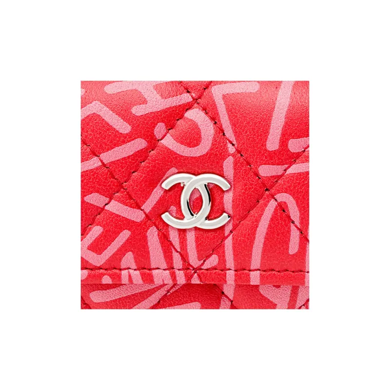 CHANEL Leather AirPods Protective Case Earphone Case Women's Pink-3