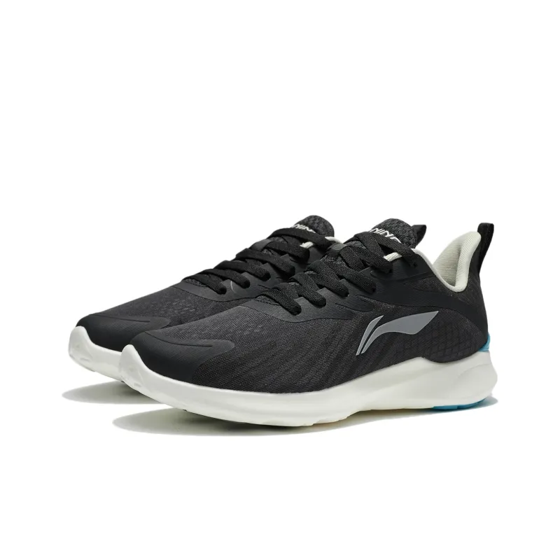 LiNing Qingyi Cushioning Breathable Lightweight Wear Resistant Low Top Running Shoes Men's Black-3