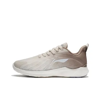 LiNing Qingyi Cushioning Abrasion Resistant Breathable Low Top Running Shoes Men's White Umber