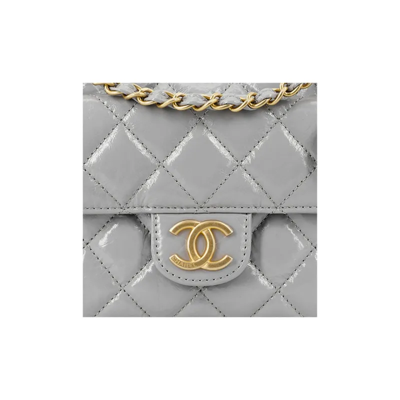 CHANEL Cow Leather Hobo Bag, Shoulder Bag, Crossbody Bag Trumpets Women's Gray-4