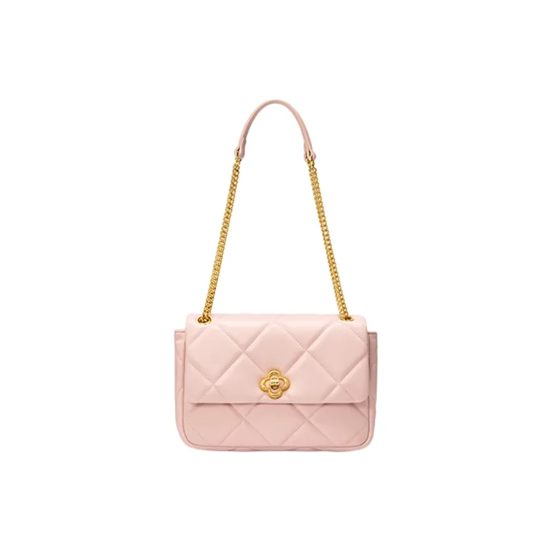 NUCELLE PU Small Square Bag One Shoulder Shoulder Bag For Women's Medium Size Women's White/Black/Pink-26