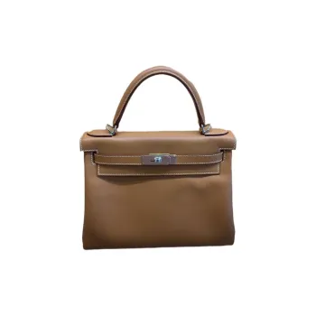 HERMES Kelly Madame Leather Kelly Bag Handbags Medium Size Women's 37 Gold Gold Brown