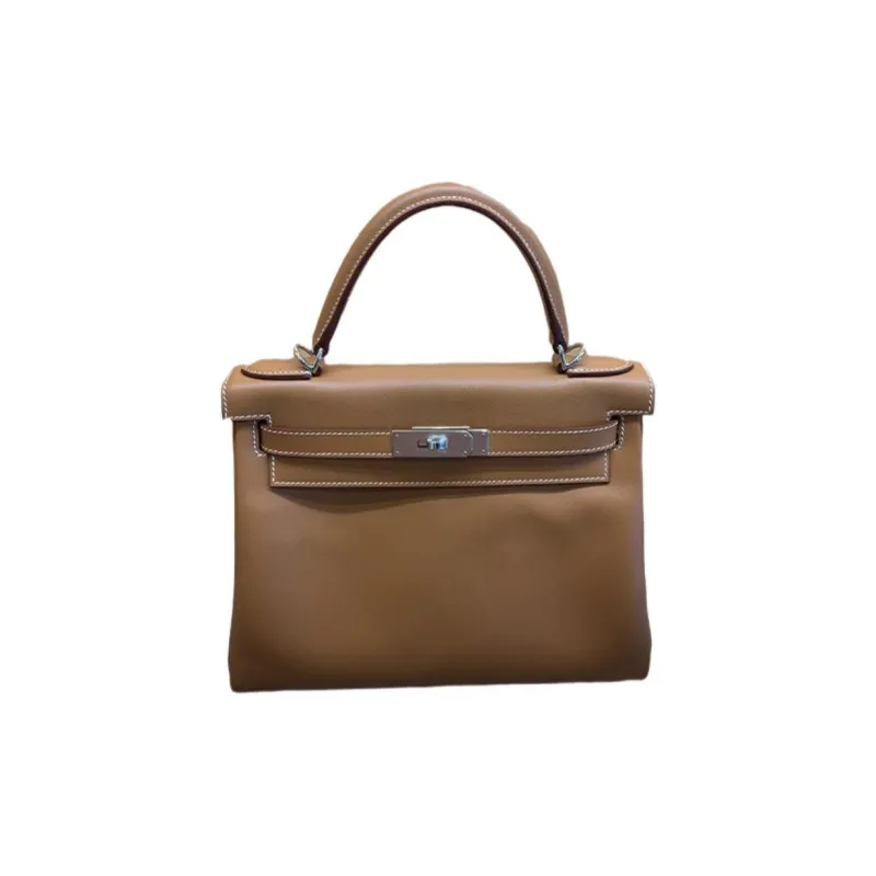 HERMES Kelly Madame Leather Kelly Bag Handbags Medium Size Women's 37 Gold Gold Brown-0