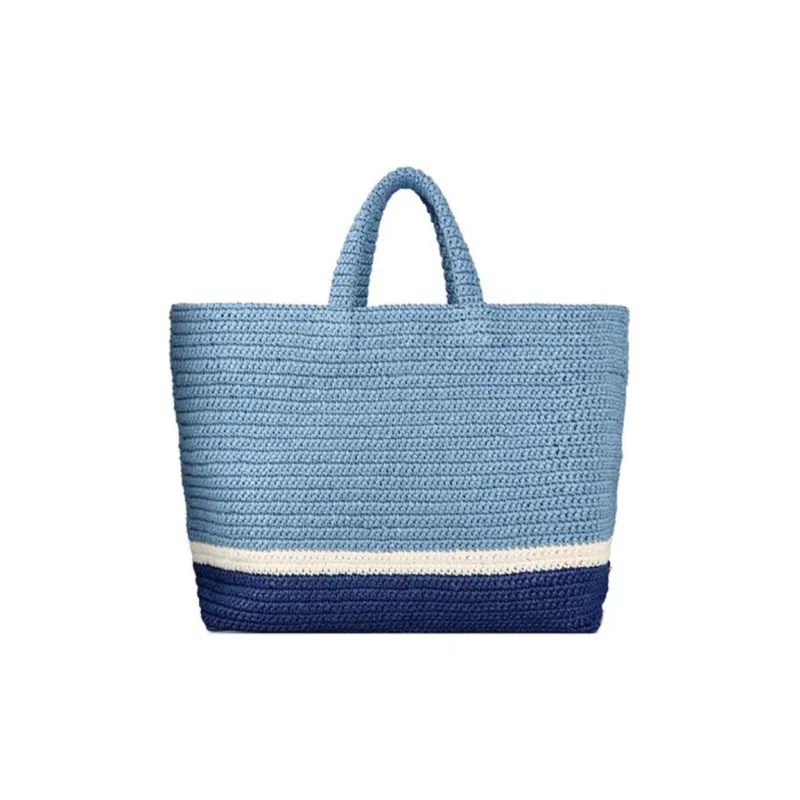 PRADA Raffia One Shoulder Handbags Women's Light Blue-2