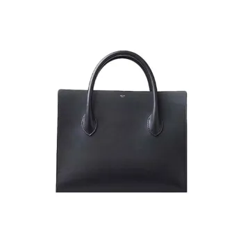 CELINE Leather Tote Bag Shopping Bag Handbag Women's Black