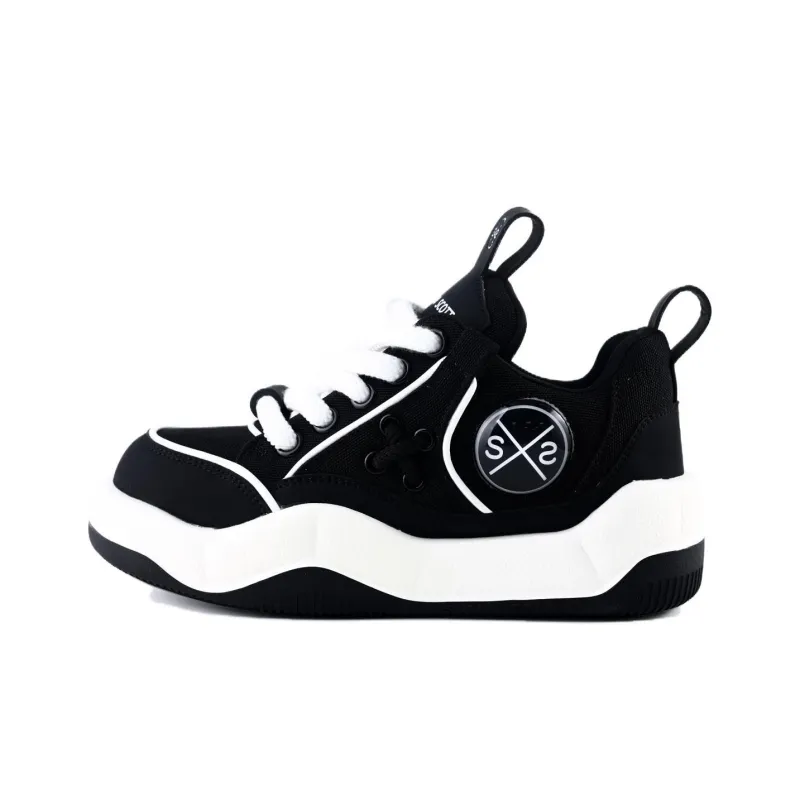 SIMON SCOTT SS Slip Resistant Breathable Lightweight Height Increasing Low Top Casual Shoes Unisex Black-0