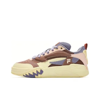 FILA Cushioned Slip Resistant Low Top Vintage Basketball Shoes Women's Light Yellow Purple