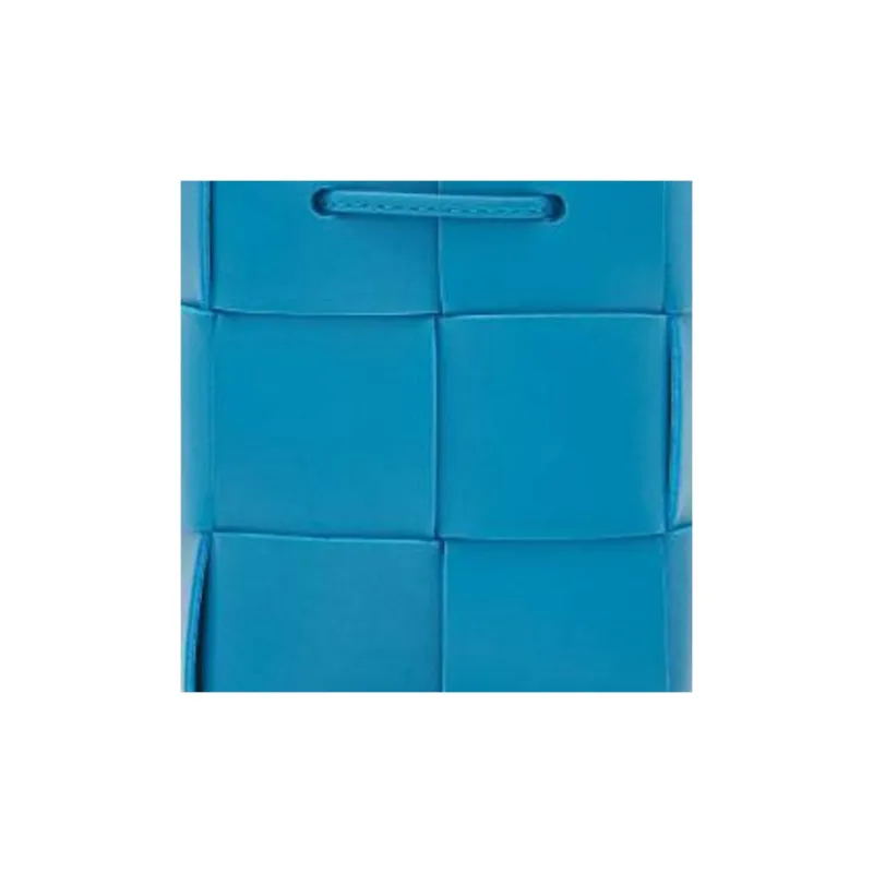 Bottega Veneta CASSETTE Sheepskin Cow Leather Patchwork Bucket Bags Shoulder Bag Crossbody Bag Mini Women's Light Blue-6