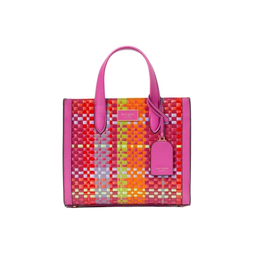 Kate Spade Manhattan Straw Handbag Small Size Women's Pink Multicolor