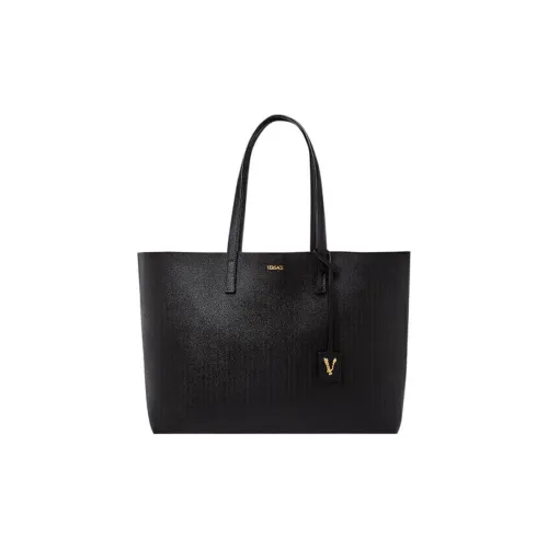 VERSACE Cow Leather Combo Bag tote Dusy Bag Shopping Bag Handbag Shoulder Bag Women's Black