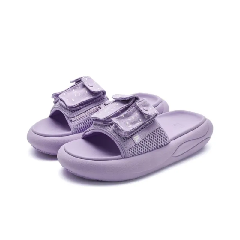 FILA FUSION Slip Resistant Abrasion Resistant Slide Slippers Women's Purple White-1
