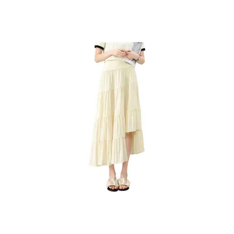 SENTUBILA Casual Long Skirts Women's Pear Blossom Yellow-1