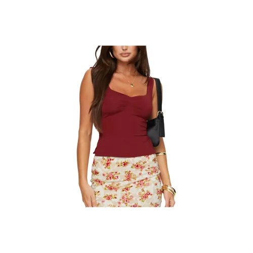 PRINCESS POLLY REHNA TOP Tank Tops Women's BURGUNDY/Burgundy