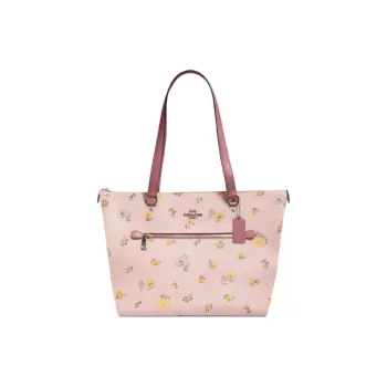 COACH Gallery Leather Tote Bag, Shopping Bag, Handbag, Shoulder Bag Women's Pink