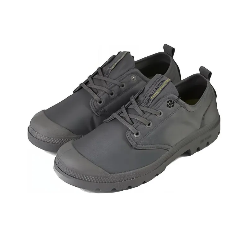 Palladium Pampa OX Lite+ Rcycl Wp+ Wear-Resistant Water-Resistant Slip-Resistant Low-Top Canvas Shoes Unisex Dark Gray-2
