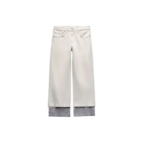 ZARA Trf Jeans Women's White/Gray