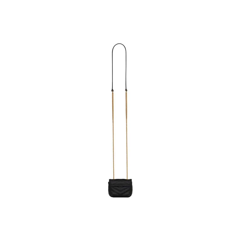 SAINT LAURENT LOULOU Cow Leather Earphone Case Shoulder Bag Crossbody Bag Women's Black-4