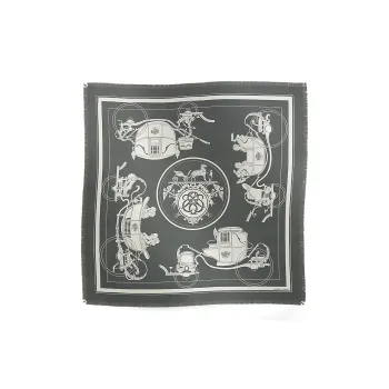 HERMES Mulberry Silk Silk Scarves Men's Gray