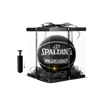 SPALDING HIGHLIGHT Series PU Basketball Black Gold Size 7 Ball Training Unisex