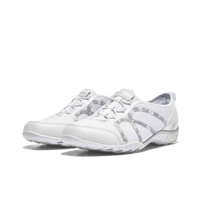 Skechers Breathe-Easy Cushioning Wear-Resistant Low-Top Casual Shoes Women's White-2