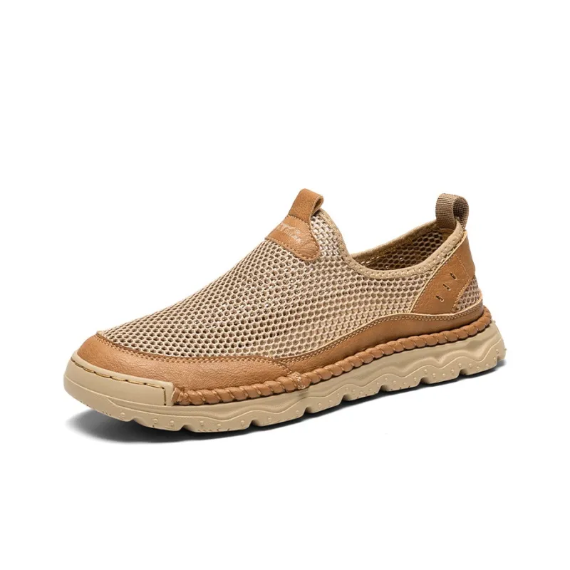 G.N.SHIJIA Casual Shoes Men Low Top Khaki/Light Brown-11