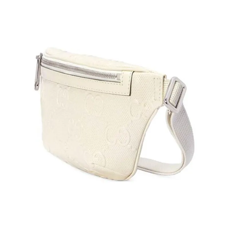 GUCCI Leather Shoulder Bag Crossbody Bag Sling Bag Fanny Pack Unisex White-1