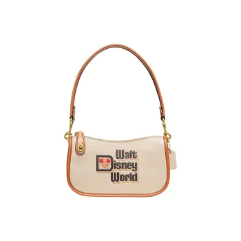 COACH Disney, Collaboration Swinger Glove Tanning Handbag, Shoulder Bag Women's Khaki