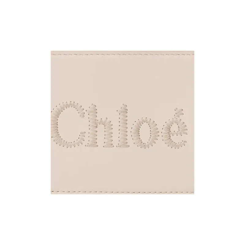 Chloe Calfskin Wallet Small Size Women's Pink-3