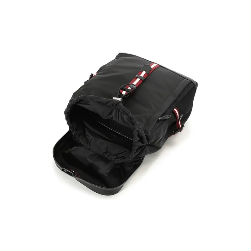 BALLY Fabric With Leather Backpack Men's Black-5