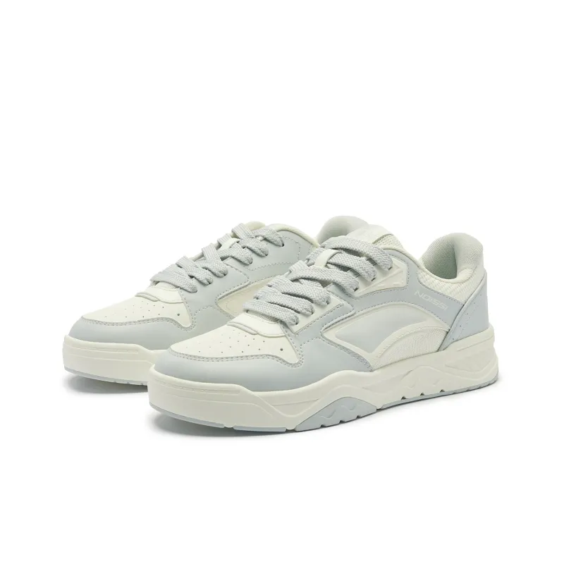 QIAODAN Sea Salt 2.0 Height Increasing Balance Slip Resistant Low Top Skateboard Shoes Men's Ivory Gray Silver-5