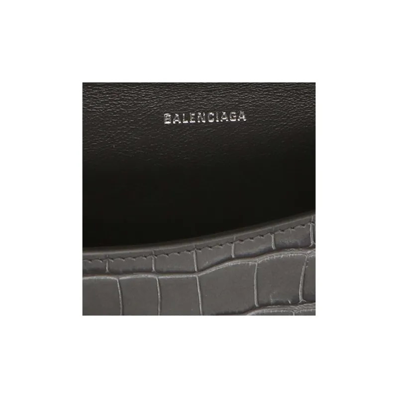 Balenciaga Hourglass Leather Handbag Women's Dark Gray-2