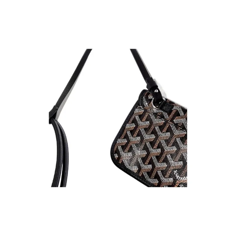 GOYARD Saint Louis Canvas With Leather Combo Bag Tote Shoulder Bags Handbags Small Size Unisex Black-8