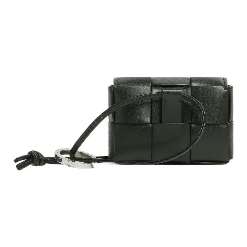 Bottega Veneta CASSETTE Cow Leather Earphone Case Men's Dark Green & Wood Melon-3
