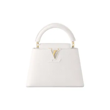 LOUIS VUITTON Capucines Taurillon Leather Tote Bag Shopping Bag Shoulder Bag Crossbody Bag Handbag Mini Women's White