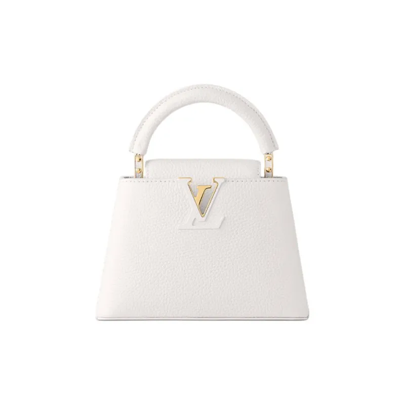 LOUIS VUITTON Capucines Taurillon Leather Tote Bag Shopping Bag Shoulder Bag Crossbody Bag Handbag Mini Women's White-0