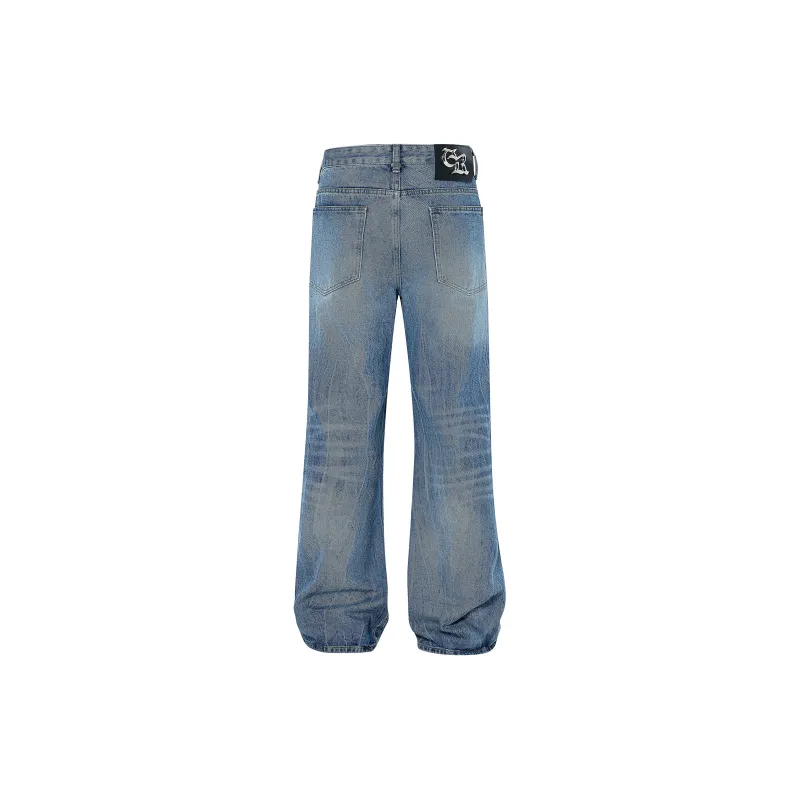 AWAKEN THE ROSE Jeans Unisex Vintage Blue-1