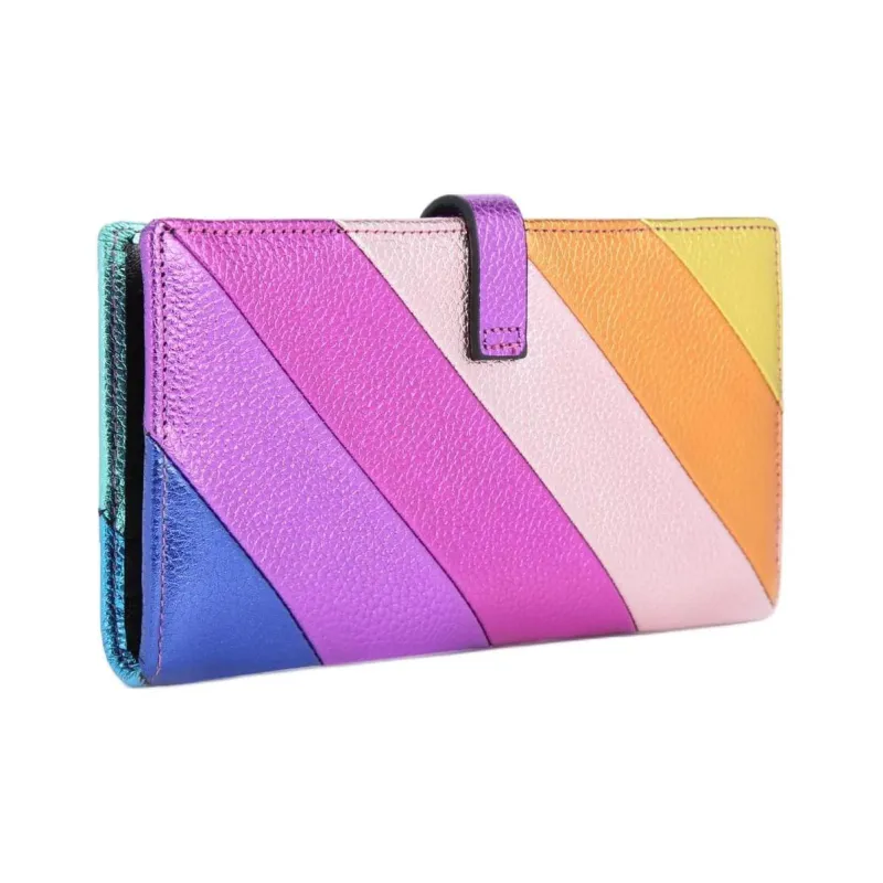 Kurt Geiger London Pebbled Cow Leather Wallet Women's Rainbow Multicolor-2