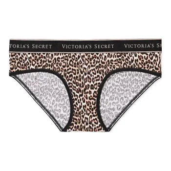 Victoria's Secret PINK COTTON Logo Cotton Hiphugger Panty/Basic Instincts Underpants Women's 1 Pack Leopard Print