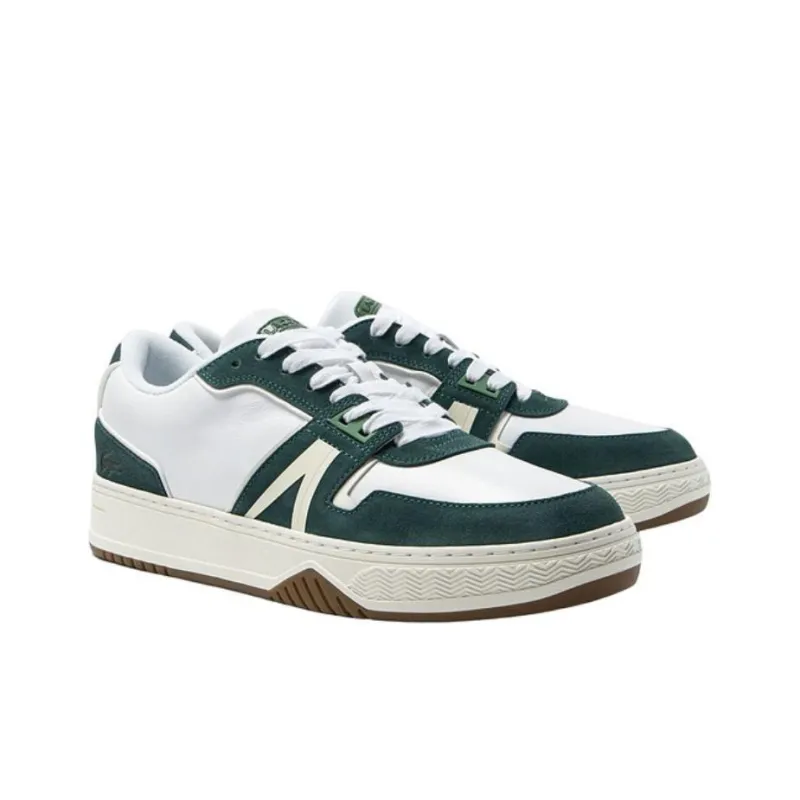 LACOSTE Low Top Skateboard Shoes Men's White Green-2