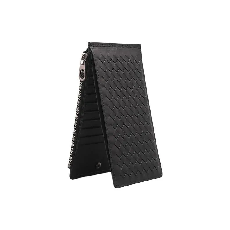 CMLZIUA Top Grain Cow Leather Wallet Large Size Unisex Black-4