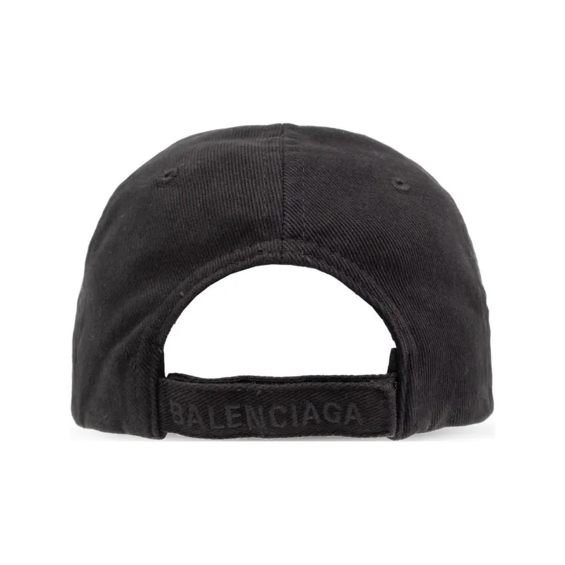 Balenciaga Cotton Baseball Caps Men's Black-1