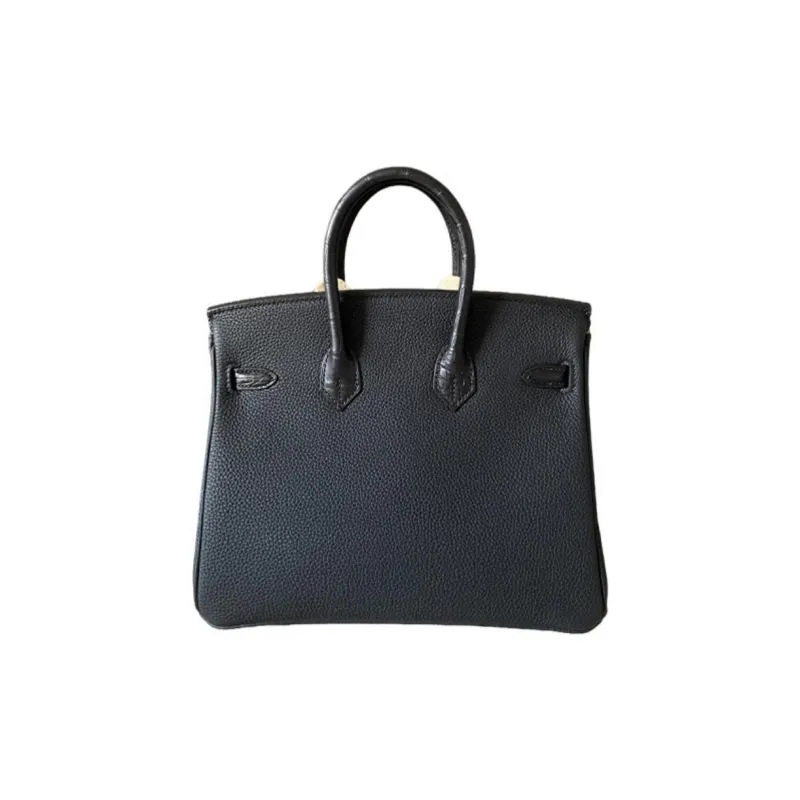 HERMES Birkin Touch Matte Finish Crocodile And Togo Calfskin Birkin Bag Handbags Women's Black-2